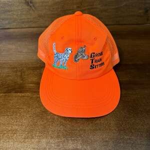 Grouse Train Setters Embroidered Blaze Orange Mesh Trucker Hat